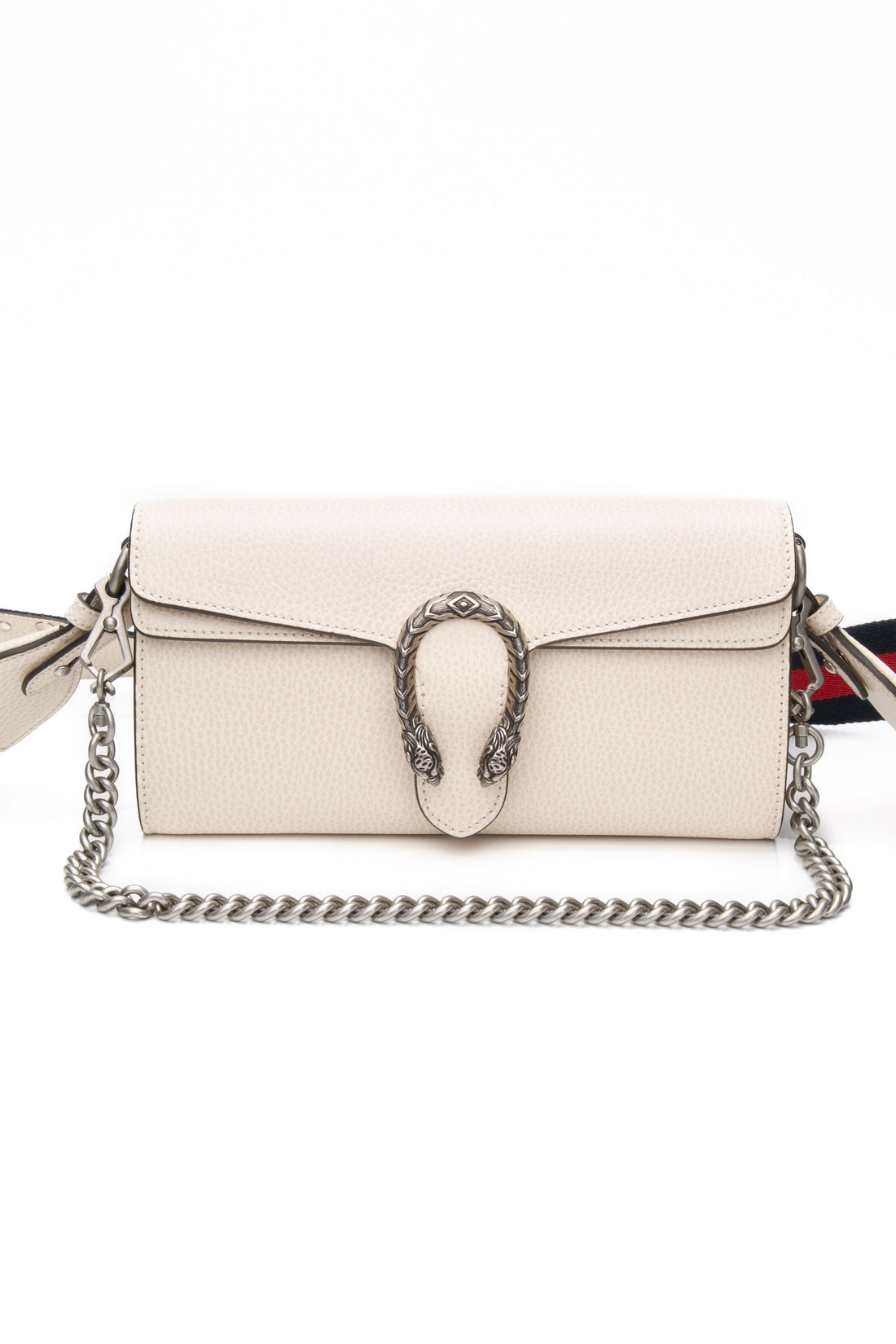GUCCI Mystic White Dollar Calfskin Web Small Dionysus Crossbody Bag