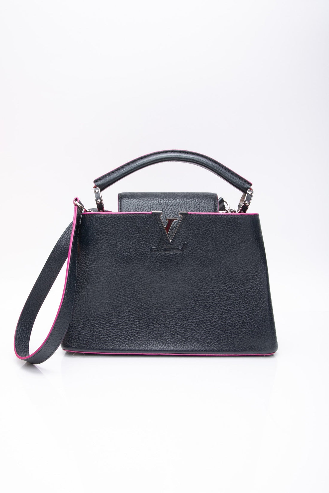 LOUIS VUITTON Navy Blue Taurillon Capucines BB Crossbody Bag