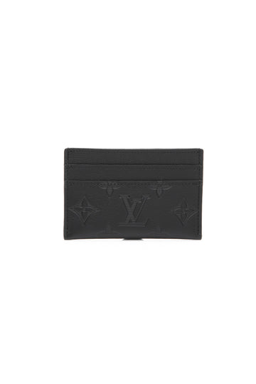 LOUIS VUITTON Black Monogram Shadow Card Case (NEW)