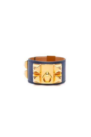 HERMES Bleu Saphir Swift Colier De Chien CDC Bracelet
