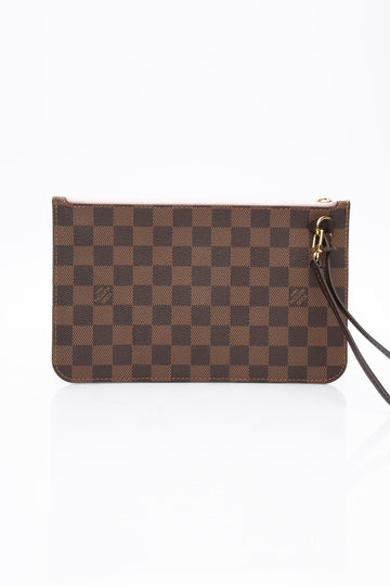 LOUIS VUITTON Damier Ebene Rose Ballerine Wristlet