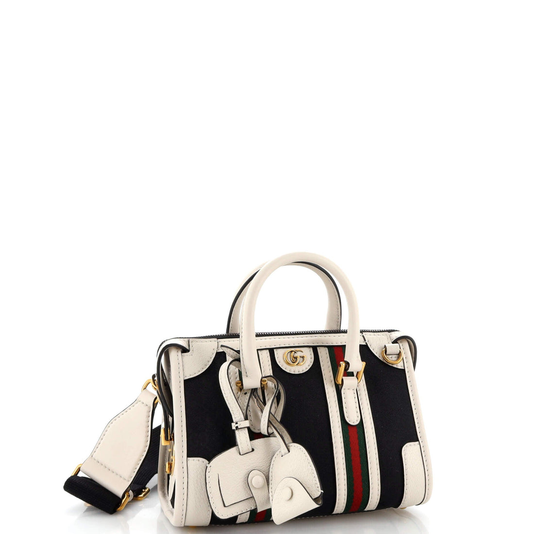 Bauletto Top Handle Bag VS Canvas and Leather Small