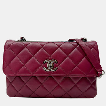 Ramsun Wine Red Matelasse Chain Shoulder Bag