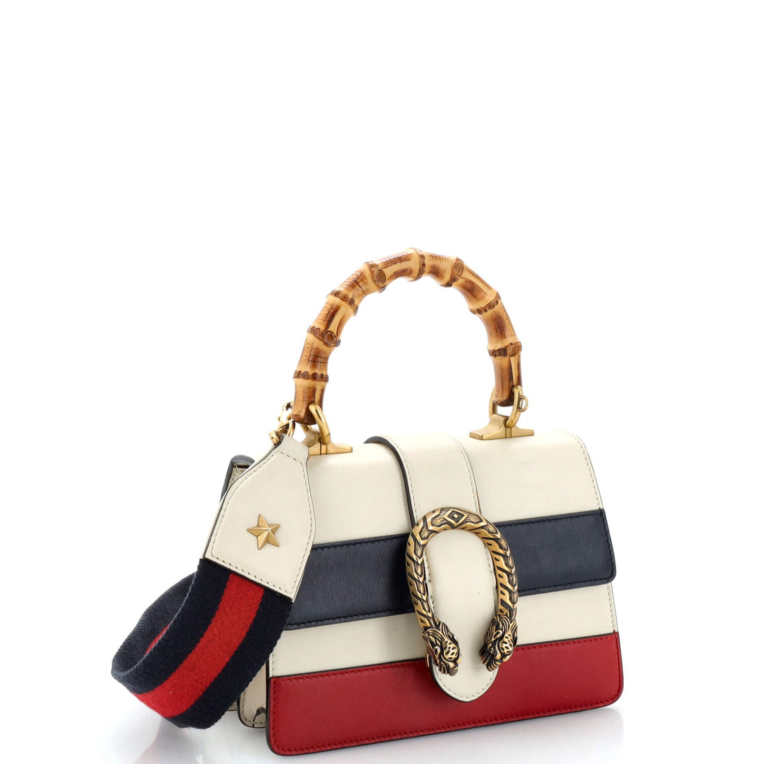 Dionysus Bamboo Top Handle Bag Colorblock Leather Mini