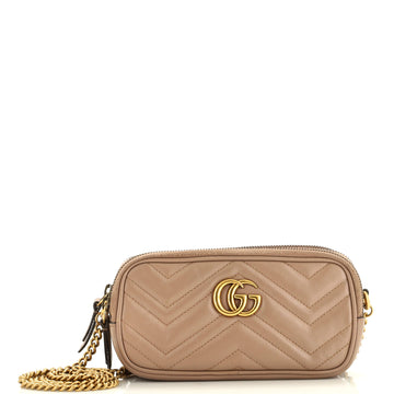 VS Marmont Triple Zip Chain Bag Matelasse Leather Mini