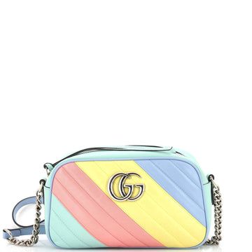 GUCCI GG Marmont Shoulder Bag Diagonal Quilted Leather Small