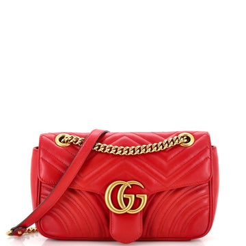 GUCCI GG Marmont Flap Bag Matelasse Leather Small