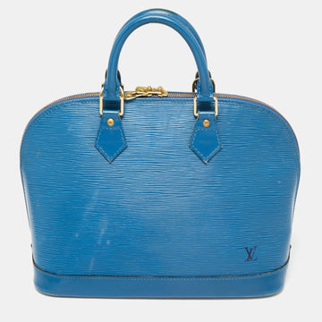 Toledo Blue Epi Leather Alma PM Bag
