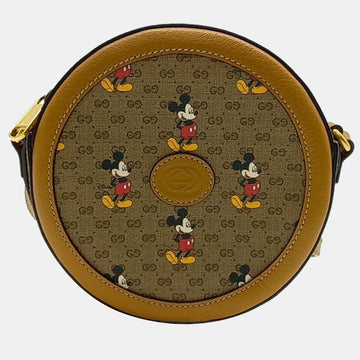 Beige/Brown GG Canvas Disney Shoulder Bag