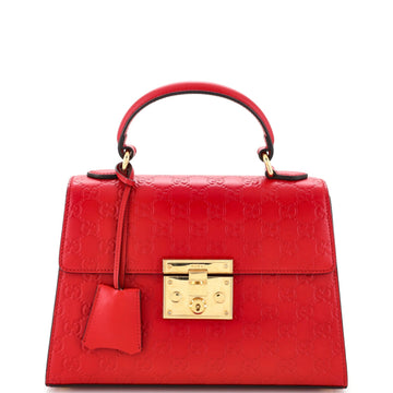 Padlock Top Handle Bag Guccissima Leather Small