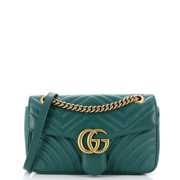 GUCCI GG Marmont Flap Bag Matelasse Leather Small