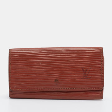 Brown Epi Leather 4 Key Holder