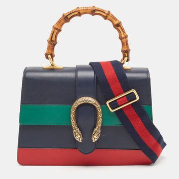 Tricolor Leather Medium Dionysus Bamboo Top Handle Bag