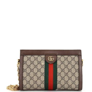 Ophidia Chain Shoulder Bag VS Coated Canvas Small