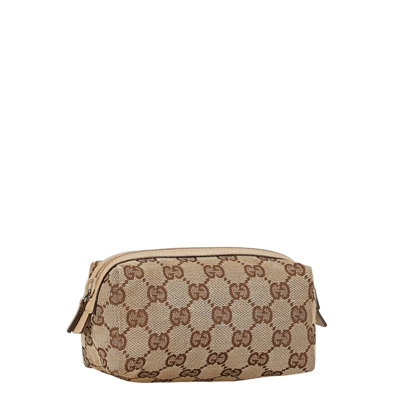 Gucci CS Canvas Leather Pouch 29596 Beige