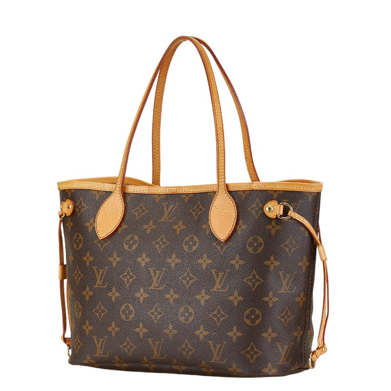 Louis Vuitton Neverfull PM Tote Bag Brown PVC Leather