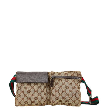 Gucci CS Canvas Leather Waist Bag 28566