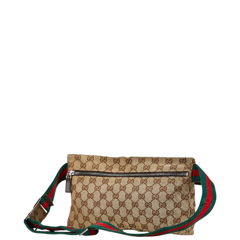 Gucci CS Canvas Leather Waist Bag 28566