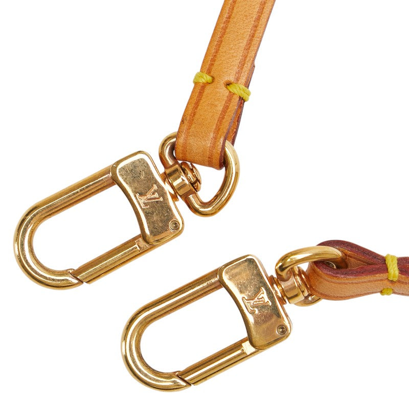 Louis Vuitton Leather Shoulder Strap Brown Gold