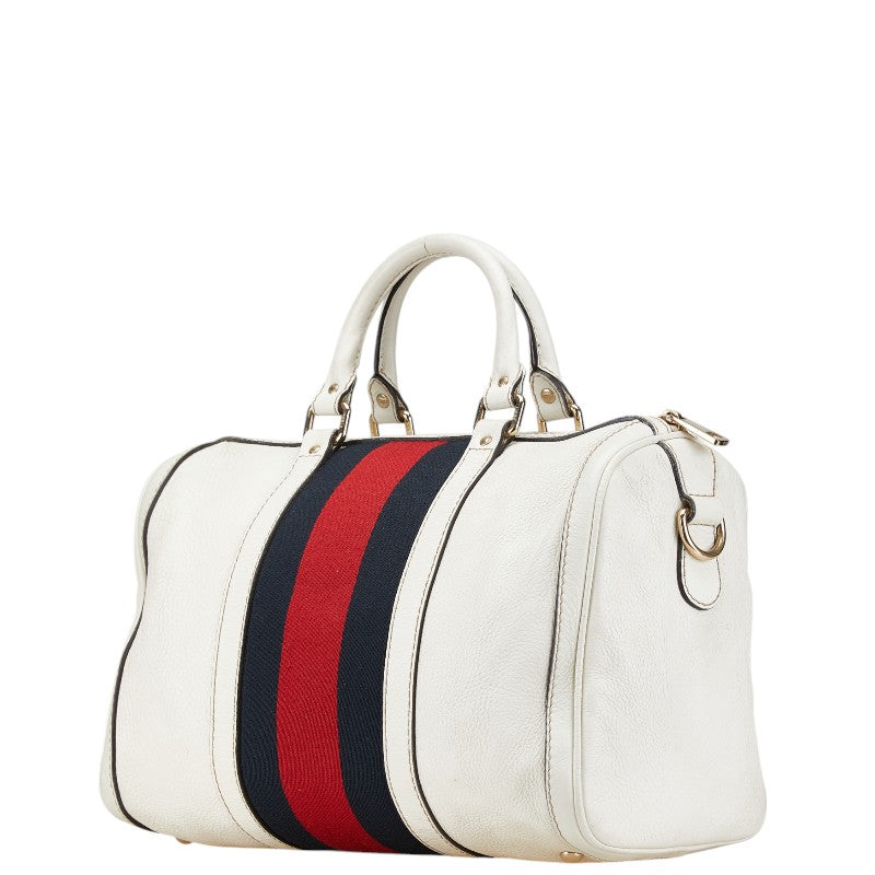 Gucci Leather Boston Bag 2WAY White