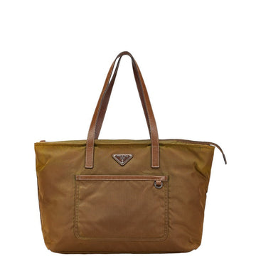 Prada Nylon Leather Logo Handbag