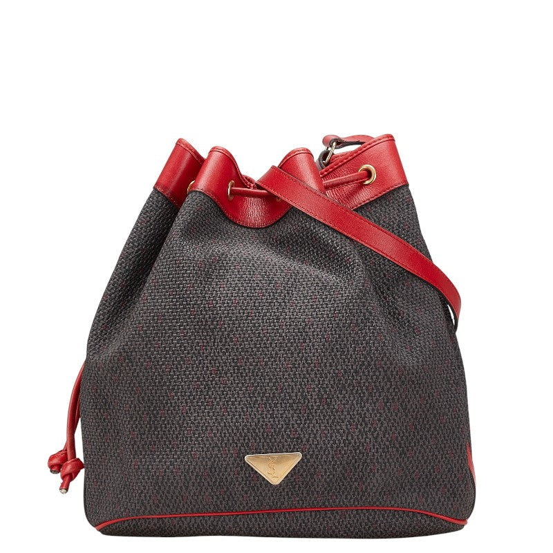 Saint Laurent PVC Leather YSL Logo Shoulder Bag