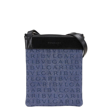 Bvlgari Canvas Leather Logo Mania Shoulder Bag