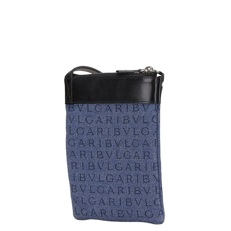Bvlgari Canvas Leather Logo Mania Shoulder Bag