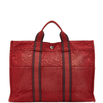 Hermes Herbag Canvas Tote Bag