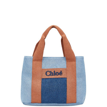 Chloe Canvas Logo Tote Bag