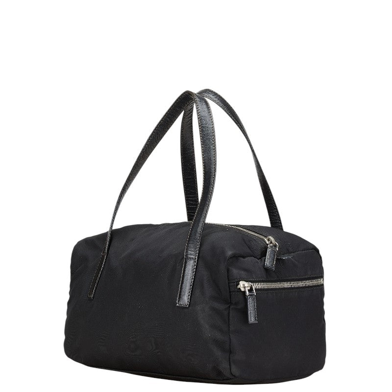 Prada Nylon Leather Triangle Logo Plate Handbag