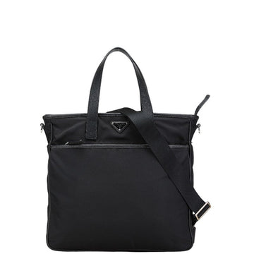 Prada Nylon Leather Triangle Logo Plate 2way Bag 2VG033