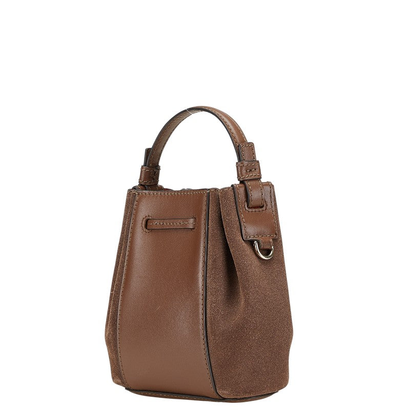 Furla Brown Leather Suede 2way Handbag
