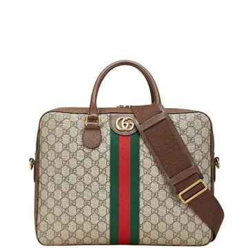 Gucci CS Supreme Ophidia 2way bag Brown PVC Leather 574793