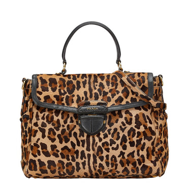 Prada Calf Hair/Leather/Suede 2way Handbag