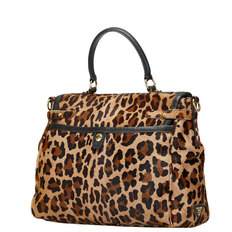 Prada Calf Hair/Leather/Suede 2way Handbag