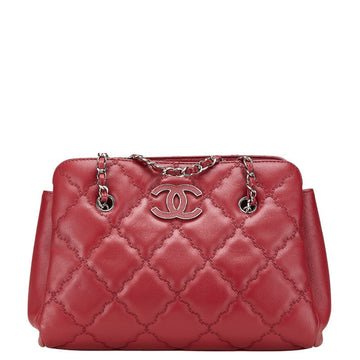 Chanel Calf Hamptons Ultra Stitch Coco Mark Chain Shoulder Bag A66134