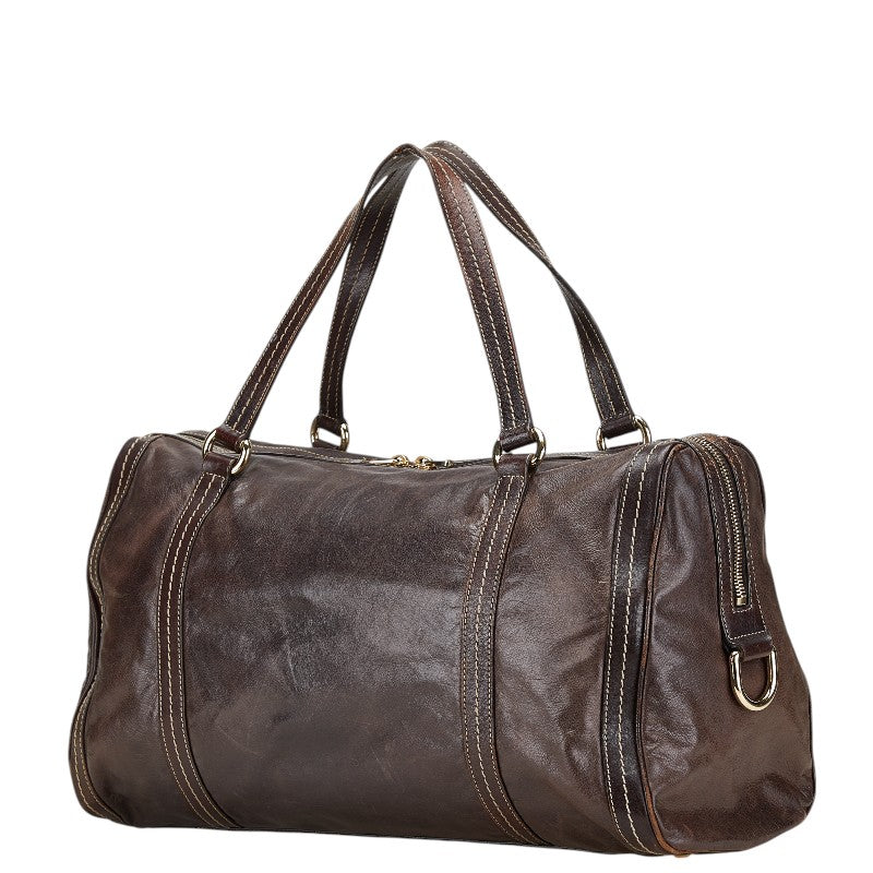Gucci Brown Leather Boston Bag 181488