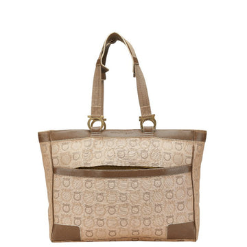Salvatore Ferragamo Canvas Leather Gancini Tote Bag AF-21 5372