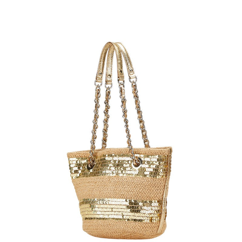 Kate Spade Linen Leather Spangle Chain Handbag