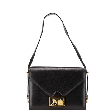 Celine Black Leather Shoulder Bag