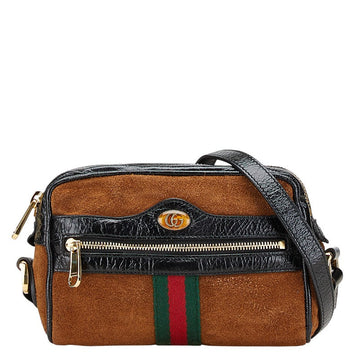 Gucci Suede Patent Leather Ophidia Shoulder Bag 573321