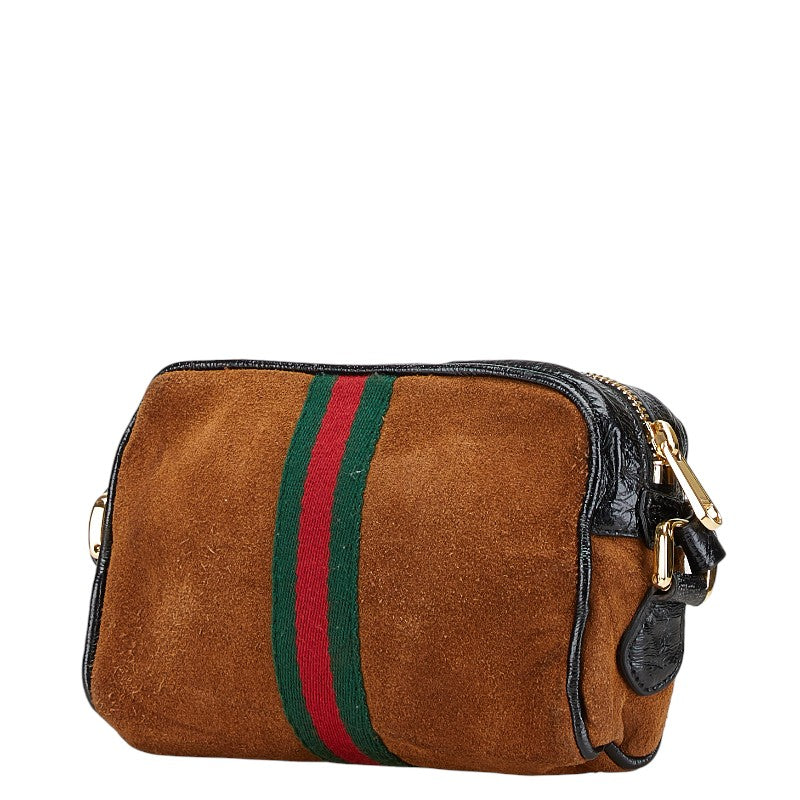 Gucci Suede Patent Leather Ophidia Shoulder Bag 573321