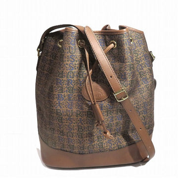 Burberry Canvas Leather Drawstring Shoulder Bag