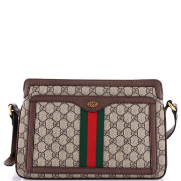 Ophidia Zip Shoulder Bag VS Coated Canvas Medium