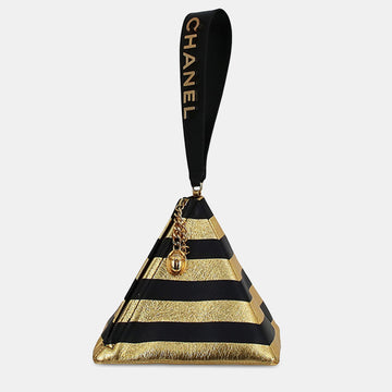 Metallic Lambskin Kheops Pyramid Clutch Bag