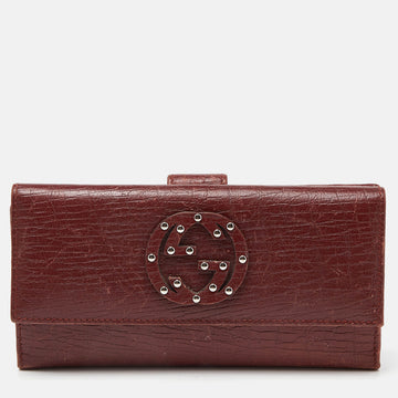 Brick Leather Soho Studded Continental Wallet