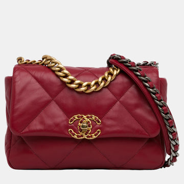 Burgundy Medium Lambskin 19 Flap