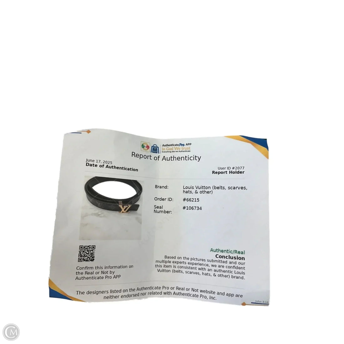 Accessory Luxury Designer Label By Louis Vuitton, Size: Medium