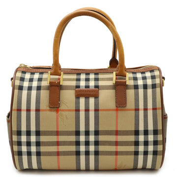 Burberry Nova Check Canvas Leather Handbag